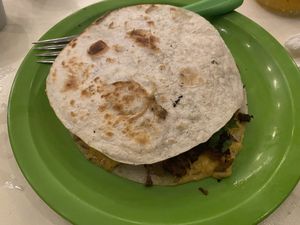 Gringas with "steak”  at Antojito Con Amor in Cancun