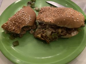 Philly cheezesteak at Antojito Con Amor in Cancun