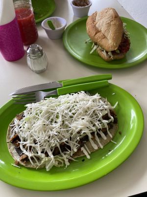 Huarache y torta  at Antojito Con Amor in Cancun