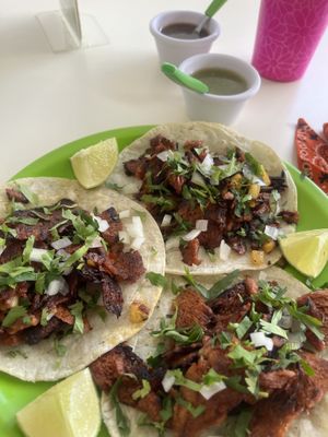 Vegan Pastor tacos  at Antojito Con Amor in Cancun