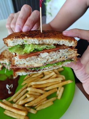 Club sandwich at Antojito Con Amor in Cancun