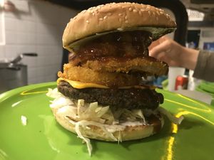 Hamburguesa triple  at Antojito Con Amor in Cancun