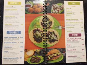 Menu in English 15/10/2019 at Antojito Con Amor in Cancun