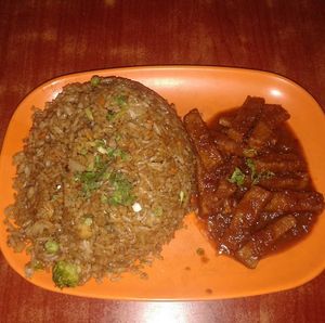 The best vegan nasi goreng. Oily but simot sarap. at 101 Hawker Food House in Makati