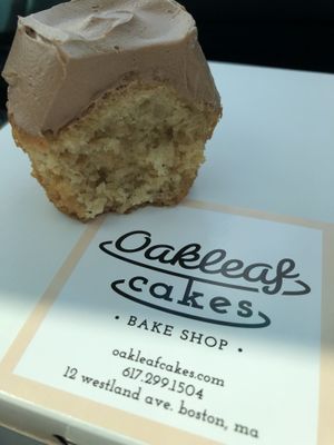 Vegan vanilla with chocolate frosting! at Oakleaf Cakes in Boston