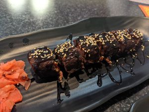 Rare Beyond Steak roll appetizer at Chef Kenny's Asian Vegan Cuisine in Las Vegas