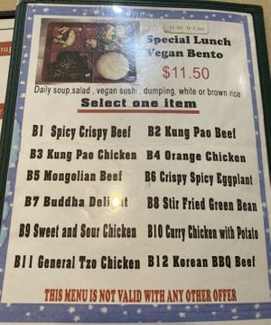 Specials   at Chef Kenny's Asian Vegan Cuisine in Las Vegas