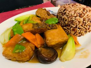 Fish and tofu w/ veggies  at Chef Kenny's Asian Vegan Cuisine in Las Vegas