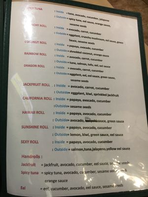 Menu at Chef Kenny's Asian Vegan Cuisine in Las Vegas