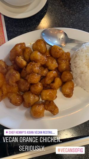 Orange chick’n at Chef Kenny's Asian Vegan Cuisine in Las Vegas
