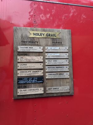 Menu 2021-09-25 at Holey Grail Donuts - Food Truck in Hanalei