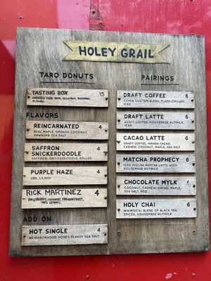 Menu from 11/17  at Holey Grail Donuts - Food Truck in Hanalei