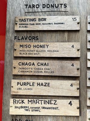 Menu from 11/11  at Holey Grail Donuts - Food Truck in Hanalei