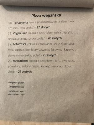 Do wyboru cztery rodzaje pizzy at Konkret in Poznan