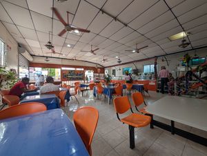 Inside seating at Tony's F in Santo Domingo