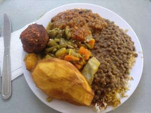 Vegan choices at Tony's F in Santo Domingo