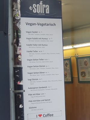 Vegan - Vegetarian menu at La Sofra in Basel