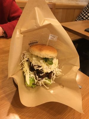 Tofu burger at Veggy Way in Sapporo