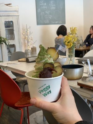 “Japanese style” parfait, matcha, sweet potato and adzuki  at Veggy Way in Sapporo