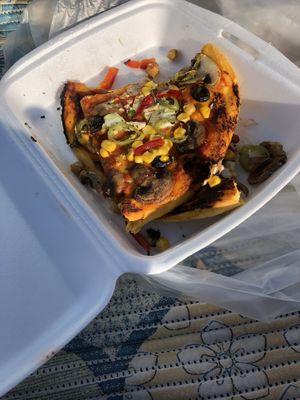 Vegan pizza which they made  at Vegan House in Antalya