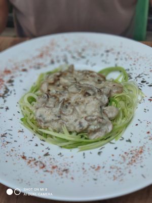 Zucchini pasta at Vegan House in Antalya