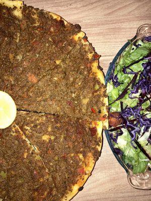 VEGmacun and side salad  at Vegan House in Antalya