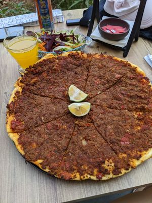 Soya pizza at Vegan House in Antalya