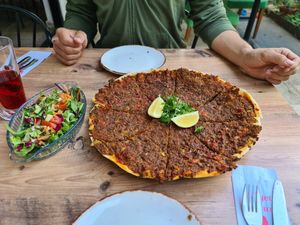 Lahmacun at Vegan House in Antalya