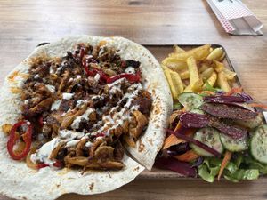 Oyster mushroom shawarma.    at Vegan House in Antalya