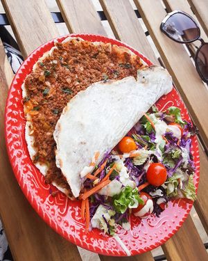 Vegan lahmacun glutenfree at Vegan House in Antalya
