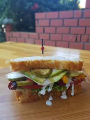 Avo sando with kaju sos at Vegan House in Antalya