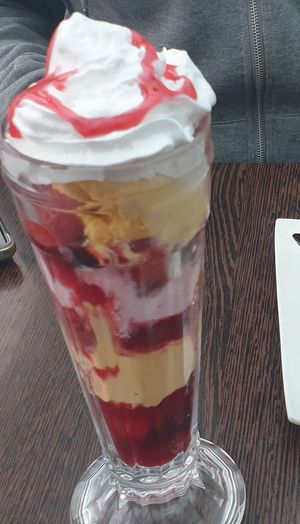 Vegan knickerbocker glory. at Cadwaladers in Criccieth