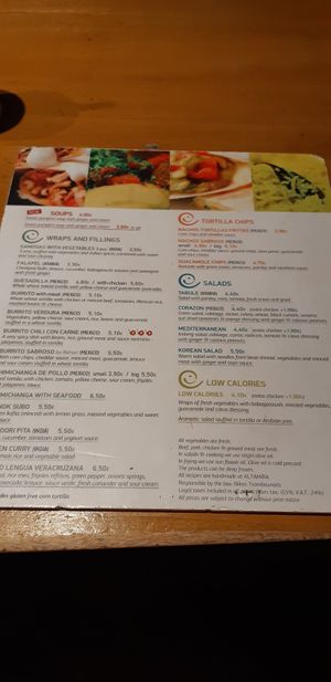 Menu at Etnico in Athens