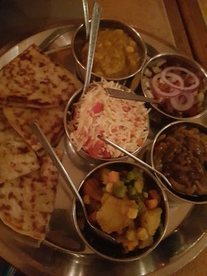 Option vegan platter but with ghee at Masala in Panama City
