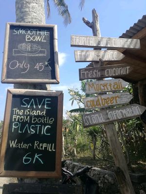 bowl, refill water at Tropical Juice Corner in Lembongan