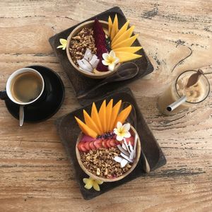 A delicious breakfast. This cost us about 150K at Tropical Juice Corner in Lembongan