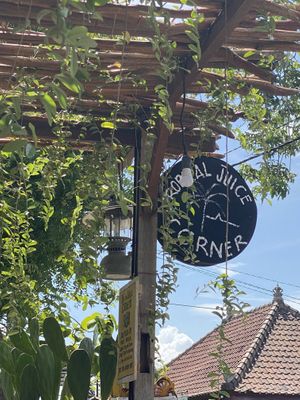 Across from bintang sign  at Tropical Juice Corner in Lembongan