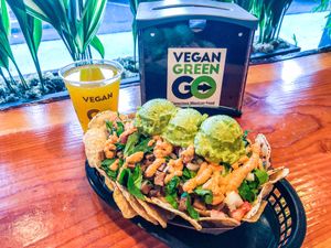 Nachos & Turmeric Lemonade  at Vegan GreenGO in Santa Barbara