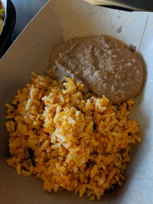 Side of beans & rice looks like... Beans & rice at Vegan GreenGO in Santa Barbara