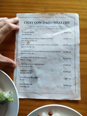 Menu page 1 at Chay Con Dao Healthy in Con Dao