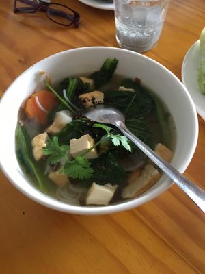 Golden Noodle soup at Chay Con Dao Healthy in Con Dao