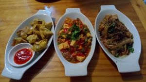 Wonton, tofu and vegetables at Chay Con Dao Healthy in Con Dao