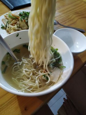 Noodle soup with vegetables and tofu (it's a large portion and really delicious) at Chay Con Dao Healthy in Con Dao