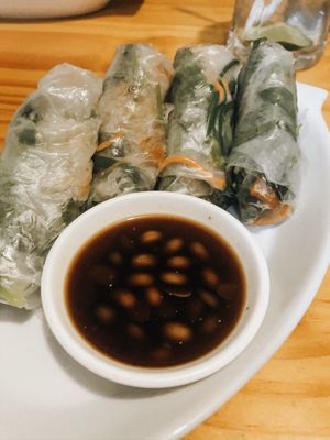Fresh Spring Rolls with Soya Sauce at Chay Con Dao Healthy in Con Dao