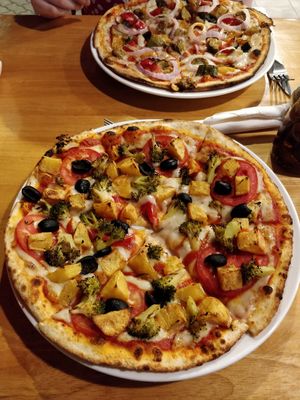 Veggie and Veggout w/ vegan cheese at Make It Pizza and Salad in Koh Phangan