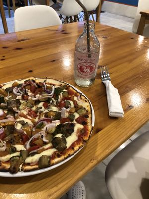 Pizza with vegan cheese  at Make It Pizza and Salad in Koh Phangan