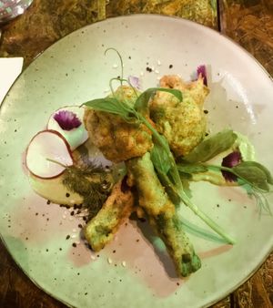 Zucchini flowers  at Greenhouse Canteen & Bar in South Brisbane