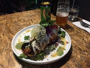 Enchilada and yummy IPA at Greenhouse Canteen & Bar in South Brisbane