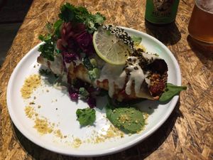 Jackfruit and Black Bean Enchilada at Greenhouse Canteen & Bar in South Brisbane