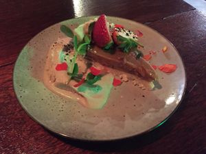 Pecan Pie with (also sickeningly sweet) cashew cream: $8 at Greenhouse Canteen & Bar in South Brisbane